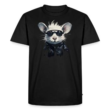 Rat frais - T-shirt Premium bio Homme - noir - Devant - Nico (187cm)