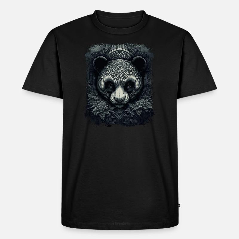 Panda Kunst - Männer Premium Bio T-Shirt - Schwarz