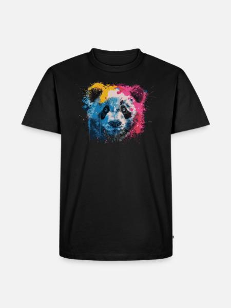 Pandabär - Männer Premium Bio T-Shirt - Schwarz
