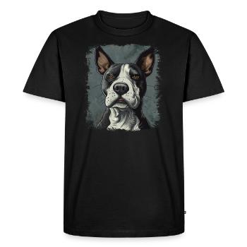 Bull terrier - T-shirt Premium bio Homme - noir - Devant - Nico (187cm)