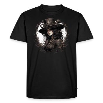 Emo Cowboy Steampunk Girl - Men's Premium Organic T-Shirt - black - Front - Nico (187cm)