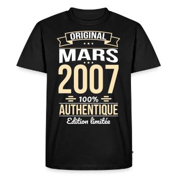 18th Birthday - Original - March 2007 - Men's Premium Organic T-Shirt - black - Front - Nico (187cm)