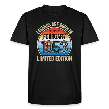 Legends Are Born In Février 1953 Edition Limitée - T-shirt Premium bio Homme - noir - Devant - Nico (187cm)