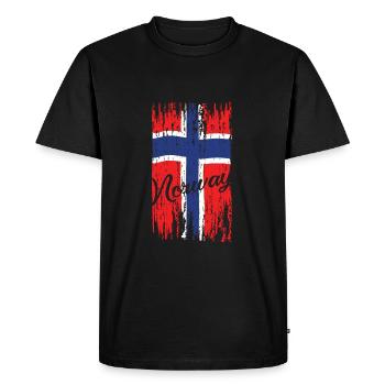 Norvège - Drapeau de la Norvège - T-shirt Premium bio Homme - noir - Devant - Nico (187cm)