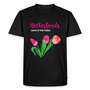 Netherlands Holland Tulips - Men's Premium Organic T-Shirt - black - Front - Nico (187cm)