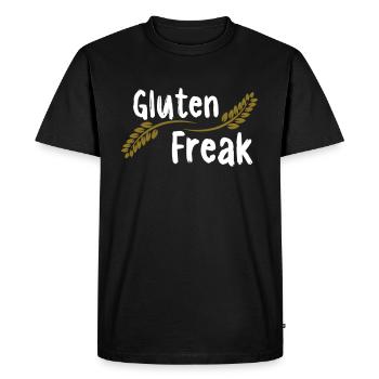 Gluten Freak - Men's Premium Organic T-Shirt - black - Front - Nico (187cm)