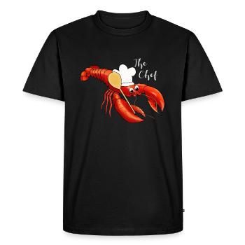 Le chef, cuisinier, cuisinier, homard - T-shirt Premium bio Homme - noir - Devant - Nico (187cm)