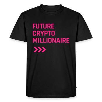 Future crypto Millionaire - Men's Premium Organic T-Shirt - black - Front - Nico (187cm)