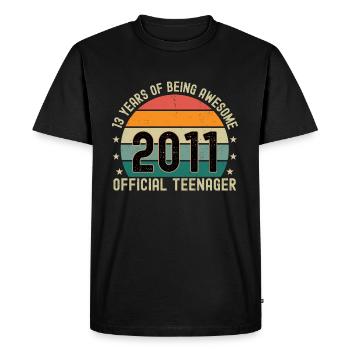 13 ans d’être génial - 13 ans d’anniversaire - T-shirt Premium bio Homme - noir - Devant - Nico (187cm)