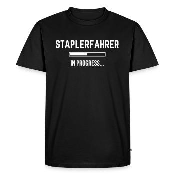 Forklift Driver In Progress - Men's Premium Organic T-Shirt - black - Front - Nico (187cm)