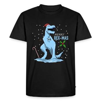 Cadeau de chemise de joyeux Noël de dinosaure de Noël - T-shirt Premium bio Homme - noir - Devant - Nico (187cm)