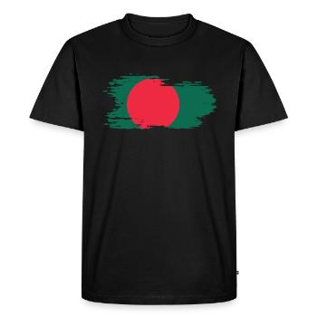 Bangladesh - Drapeau national, effet brosse - T-shirt Premium bio Homme - noir - Devant - Nico (187cm)