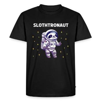 Slothtronaut - Astronaut Design - Men's Premium Organic T-Shirt - black - Front - Nico (187cm)