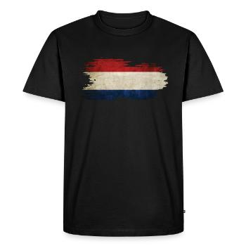 Pays-Bas - Drapeau national, effet pinceau - T-shirt Premium bio Homme - noir - Devant - Nico (187cm)