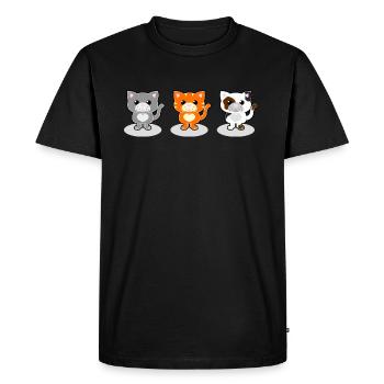 chats mignons - T-shirt Premium bio Homme - noir - Devant - Nico (187cm)