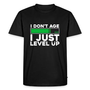 niveau supérieur - T-shirt Premium bio Homme - noir - Devant - Nico (187cm)