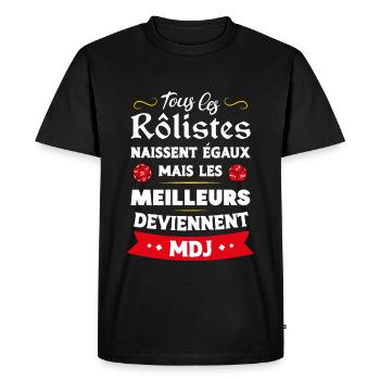 Les meilleurs rôlistes deviennent Maître de Jeu - T-shirt Premium bio Homme - noir - Devant - Nico (187cm)