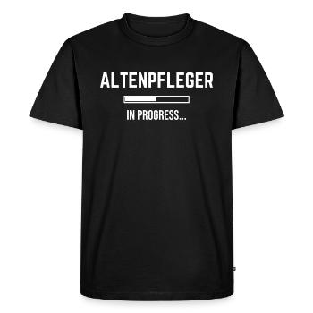 Geriatric Nurse In Progress - Men's Premium Organic T-Shirt - black - Front - Nico (187cm)