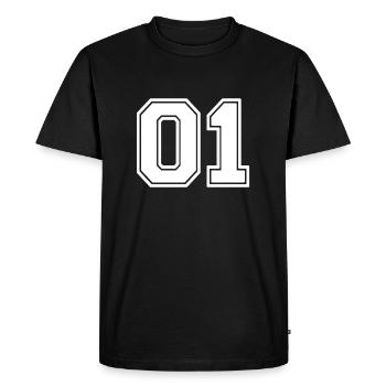 01 - T-shirt Premium bio Homme - noir - Devant - Nico (187cm)