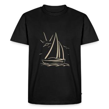 Ocean Sail Sailing Sea Lake Bateau à voiles - T-shirt Premium bio Homme - noir - Devant - Nico (187cm)