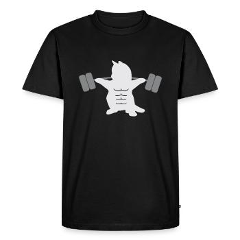 WEIGHTKEEPER CAT FUNNY T-SHIRT IDÉE CADEAU - T-shirt Premium bio Homme - noir - Devant - Nico (187cm)