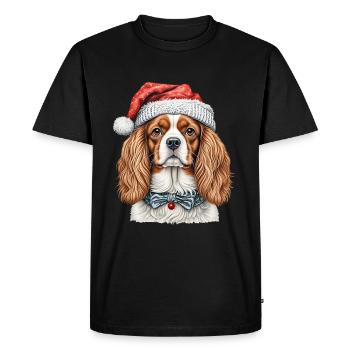 Cavalier King Charles Épagneul Noël - T-shirt Premium bio Homme - noir - Devant - Nico (187cm)