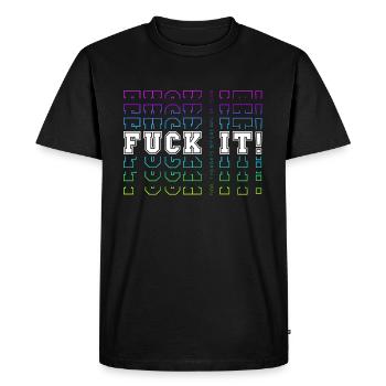 MERDE! -> Réflexions finales avant toute décision - T-shirt Premium bio Homme - noir - Devant - Nico (187cm)