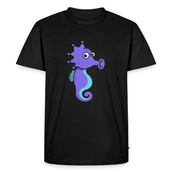 Mer cheval cadeau comique mer animal plage d'été - T-shirt Premium bio Homme - noir - Devant - Nico (187cm)