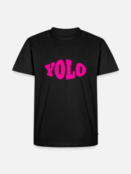 YOLO pink - Men's Premium Organic T-Shirt - black