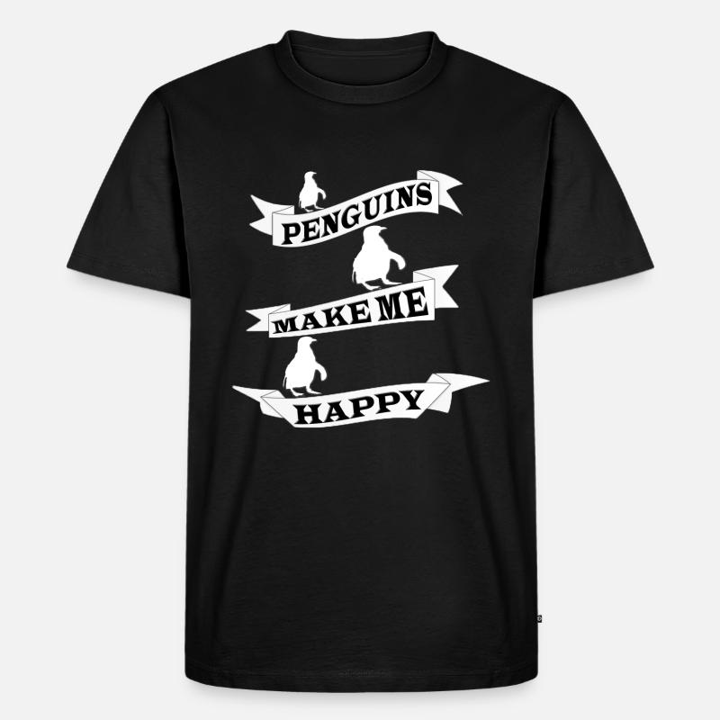 Pinguin - Männer Premium Bio T-Shirt - Schwarz