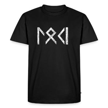 Loki Norse Mythology Logo Gift Idea - Men's Premium Organic T-Shirt - black - Front - Nico (187cm)