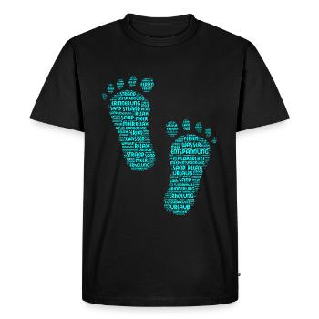 Pieds, pieds nus, grands pieds, empreinte, empreintes - T-shirt Premium bio Homme - noir - Devant - Nico (187cm)