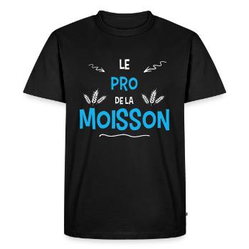 Moisson agriculteur moissonneuse blé cadeau - T-shirt Premium bio Homme - noir - Devant - Nico (187cm)