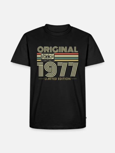 Original 1977 Vintage Vintage Birthday Retro - Men's Premium Organic T-Shirt - black