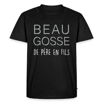 Beau gosse papa et fils - T-shirt Premium bio Homme - noir - Devant - Nico (187cm)