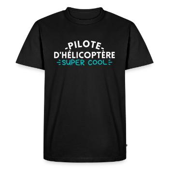 Pilote d'hélicoptère super cool - T-shirt Premium bio Homme - noir - Devant - Nico (187cm)