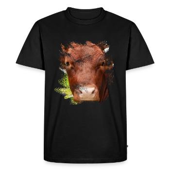 Le bétail bovin Pinzgauer - T-shirt Premium bio Homme - noir - Devant - Nico (187cm)