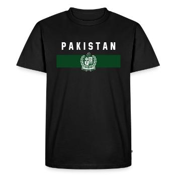 Pakistan - drapeau et armoiries - T-shirt Premium bio Homme - noir - Devant - Nico (187cm)