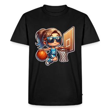 Basketball Basketball Basketball Femme - T-shirt Premium bio Homme - noir - Devant - Nico (187cm)