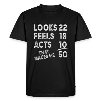 50 Thin Saying 50 Years Gift - Men's Premium Organic T-Shirt - black - Front - Nico (187cm)