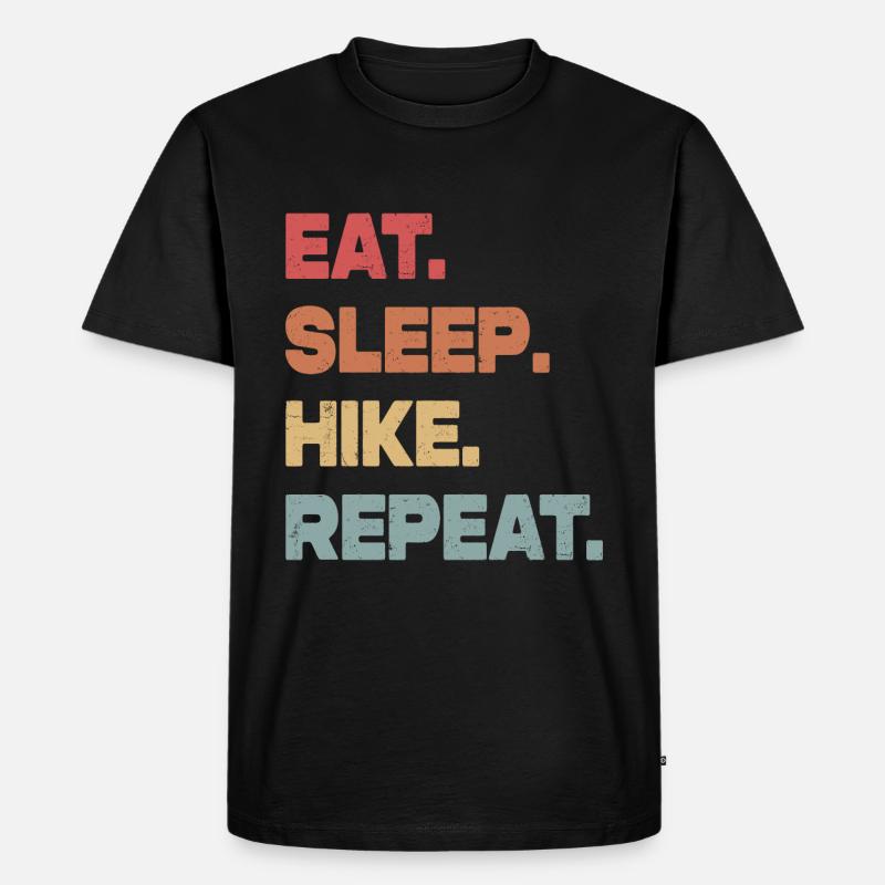 Eat Sleep Hike Repeat - Männer Premium Bio T-Shirt - Schwarz