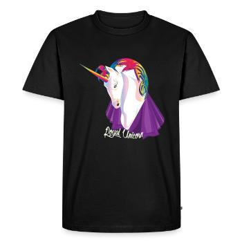 Royal pink unicorn with cape - Men's Premium Organic T-Shirt - black - Front - Nico (187cm)
