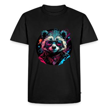 Raton laveur corporatif - T-shirt Premium bio Homme - noir - Devant - Nico (187cm)