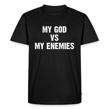 Mon Dieu contre mes ennemis - T-shirt Premium bio Homme - noir - Devant - Nico (187cm)