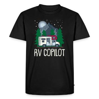 Copilote pour caravanes et fans de camping - T-shirt Premium bio Homme - noir - Devant - Nico (187cm)