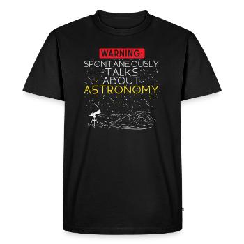 Alerte astronomie: des conversations spontanées sur - T-shirt Premium bio Homme - noir - Devant - Nico (187cm)