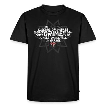 Grime UK Garage Hip-Hop - Rap Music - Men's Premium Organic T-Shirt - black - Front - Nico (187cm)
