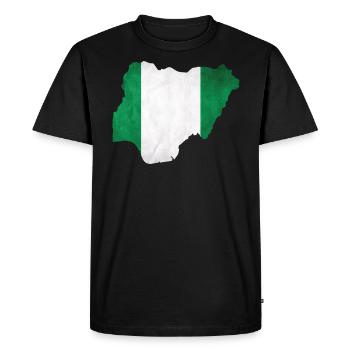 Nigeria - Frontière nationale dans le drapeau national - T-shirt Premium bio Homme - noir - Devant - Nico (187cm)