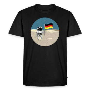 Atterrissage sur la Lune allemande Astronaute allemand Lune - T-shirt Premium bio Homme - noir - Devant - Nico (187cm)