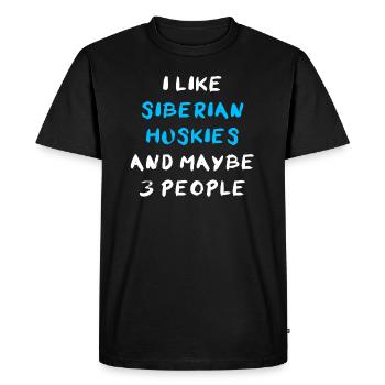 Husky sibérien Huskies de Sibérie Fan de chien - T-shirt Premium bio Homme - noir - Devant - Nico (187cm)